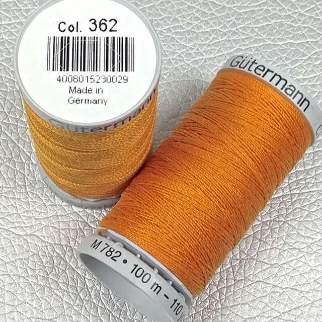 Gutermann garen extra sterk Kleur 362 licht oranje