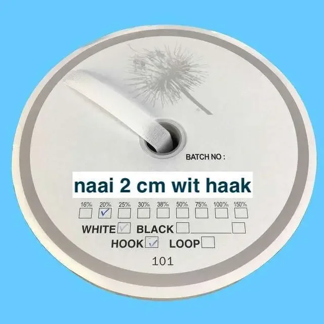 Wit 2 cm haak klittenband