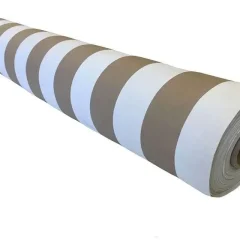 Kunstleer marine beige stripe 140 cm breed